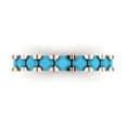 thumbnail image 1 of 1.53 ctw Wedding Band for Women - 18K Rose Gold Simulated Turquoise Stackable Eternity Ring, 1 of 6