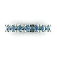 thumbnail image 1 of 1.53 ctw Wedding Band for Women - 18K White Gold Blue Moissanite Stackable Eternity Ring, 1 of 6