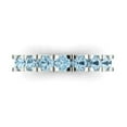 thumbnail image 1 of 1.53 ctw Wedding Band for Women - 18K White Gold Natural Swiss Blue Topaz Stackable Eternity Ring, 1 of 6
