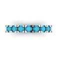 thumbnail image 1 of 1.53 ctw Wedding Band for Women - 18K White Gold Simulated Turquoise Stackable Eternity Ring, 1 of 6