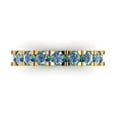 thumbnail image 1 of 1.53 ctw Wedding Band for Women - 18K Yellow Gold Blue Moissanite Stackable Eternity Ring, 1 of 6