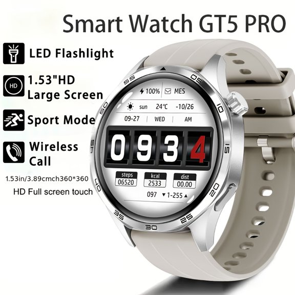 1.53-inch Wireless Call Smartwatch | IP68 Water Resistant, Built-in Over 100 Sports Modes, Steps, Distance, and Calories Tracking, Multi-Language Support, Freely Switchable Watch Faces