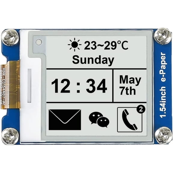 1.54 Inch E-Paper Display Panel Module V2 Kit 3.3v/5v 200x200 Resolution E-Ink Electronic Screen Partial Refresh for /Jetson Nano/Arduino/STM32 with SPI Interface