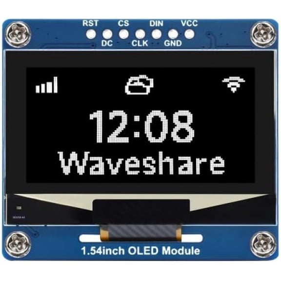 1.54 Inch OLED Display Module 128x64 Resolution with SSD1309 Driver SPI I2C Interface for Microcontroller Development Board IoT Sensor DIY Electronics SKU-25512