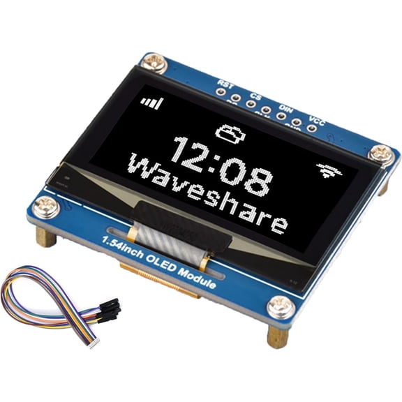 1.54inch OLED Display Module 12864 Resolution Compatible with /forArduino/ STM32/ ESP32/ Jetson Nano, etc. SSD1309 Driver Chip, SPI / I2C Communication, White Display Color