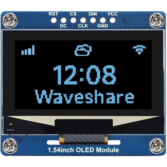 1.54inch OLED Display Module for /Arduino/STM32/ESP32/Jetson Nano etc. 12864 Resolution, Blue Display Color, SPI / I2C Communication, Compatible with 3.3V / 5V MCUs