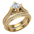 thumbnail image 1 of 1.55 CT Knife Edge Pavé Set Diamond Wedding Ring with Band 14K Gold ( G , SI ), 1 of 6