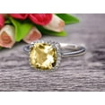 thumbnail image 1 of 1.55 Carat 7mm Cushion Champagne Diamond Moissanite Engagement Ring on 10k White Gold Halo, 1 of 4