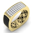 thumbnail image 1 of 1.55 Carat (ctw) 14K Gold Round Black & White Diamond Men's Micro Pave Fashion Ring 1 1/2 CT, 1 of 4