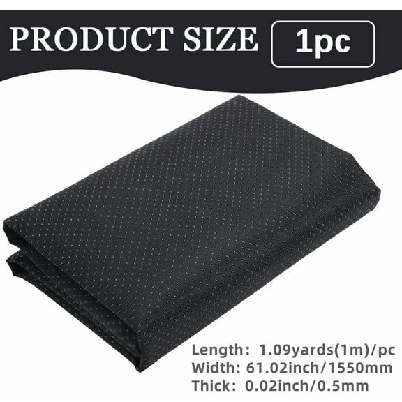 1.55 x 1M Non Slip Final Backing Fabric Black PVC Vinyl Cloth Primary Rug Tufting Pad Round Dot Keep in Place Cloth for DIY Crafting Making Carpets Seat Cushion Punch Accessories
