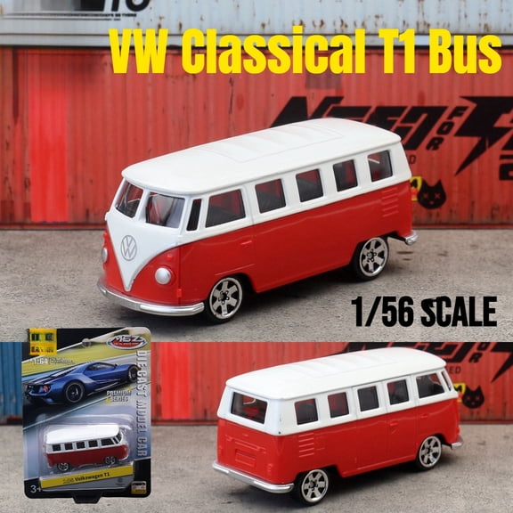 1/56 Volkswagen T1 Bus Toy Car Model CCA MSZ 1:64 Diecast Miniature Wheels Collection Suitable for Wheels Gift Kid