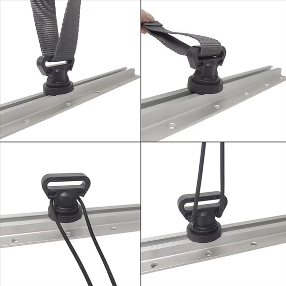 1.57*1.26*1.65 Inch Multifunctional Plastic Expansion Rail Slide Base Square Nylon Ring,Low Profile Track Install T-Bolt From The Center Kayak Track for Fishing Rod Holder Kayak Gear Track