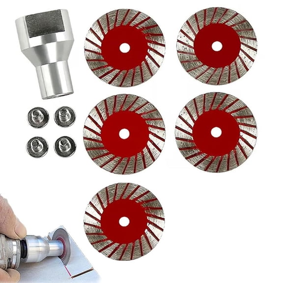 1.57 Diamond Saw Blades Set, 5pcs Cutting Disc with Removable Flange (5/8-11 Thread), Precision Stone Cutting Made Easy, for Granite, Marble, Sandstone