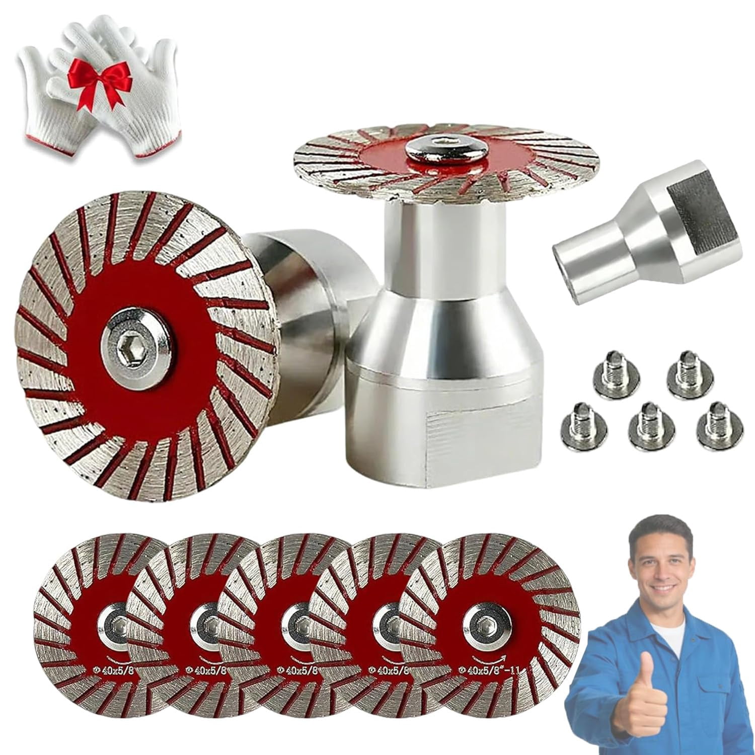 1.57 Diamond Saw Blades Set - Precision Stone Cutting Made Easy, 3pcs/5pcs 1.57 40mm Diamond Saw Blades for Granite, Marble, Sandstone, Multi-Functional Mini Diamond Cutting Blade Set