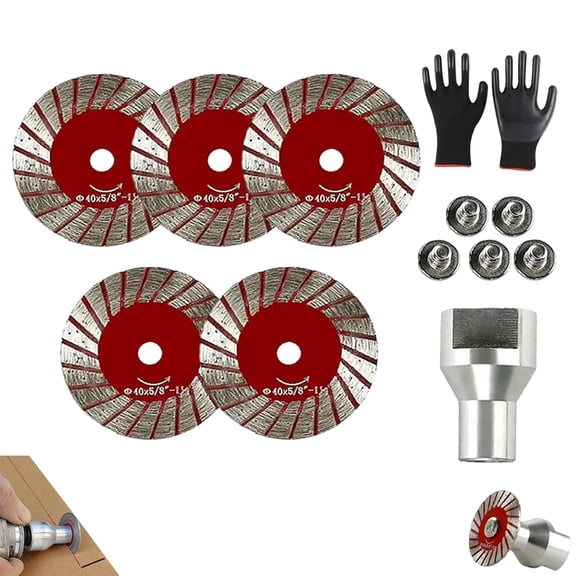 1.57" Diamond Saw Blades Set, Precision Stone Cutting Made Easy, 40mm Wet & Dry Use for Grinder, Multi-Functional Professional Mini Diamond Cutting Blade Set for Granite Marble Concrete Tile