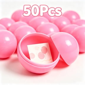 1.57 Inch Empty Capsule Balls 50-Count, Tutuviw Fillable Raffle Balls Bulk, Plastic Party Game Balls Empty Gumball Refills for Game Prizes, Vending Machine, Party Festival Decor, Pink
