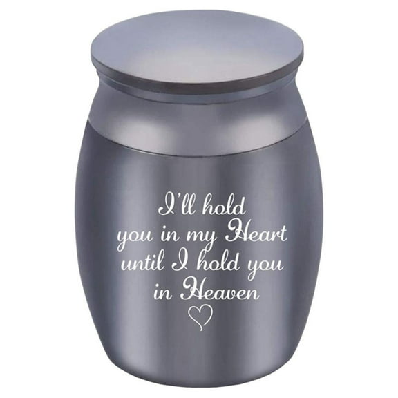 1,57 Inches Small Urn Cremation Holder Screw Lid Waterproof Keepsake Metal Bottle Jar Memorial Mini for Human, Pet Black