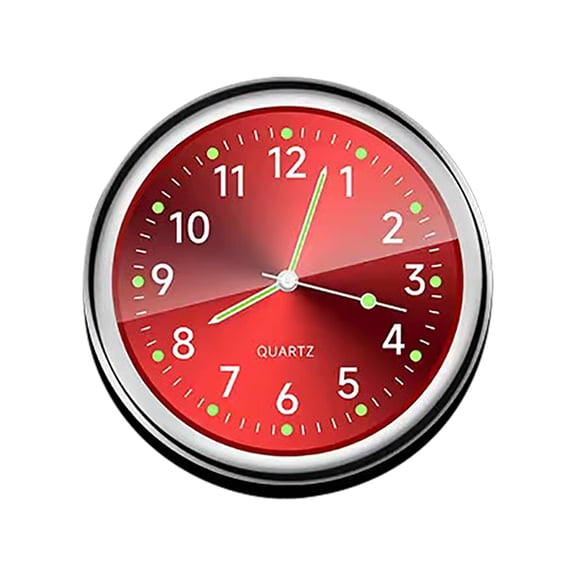 1.57Inch Mini Analog Car Clock, Luminous Magnetic Pocket Clock, Electroplated Metal Portable Timepiece, Adhesive Decorative Small Clock for Dashboard Vent Motorcycle Home Indoor Decor