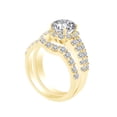 thumbnail image 1 of AFFY 1.58 Carat Round Shape White Natural Diamond Semi Mount Halo Wedding Ring Set 18K Solid Yellow Gold Ring Size-5.5, 1 of 1