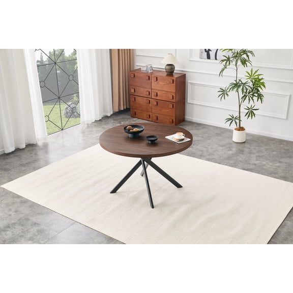 1.58 Inch Ultra Thick Tabletop Dining Table Reinforced Metal Frame Radial Leg Design Tool Free Assembly Water Resistant Square Kitchen Table For Home Dining Office