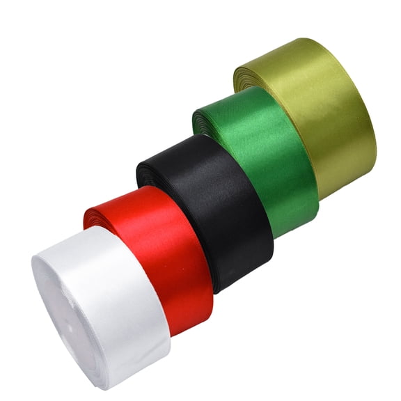 1.58inch 5 Colors Satin Ribbon Set, 1.58" X25Yd x 5Rolls Rainbow Ribbons for Gift Wrapping, Wedding Party Decoration, Invitations, Bridal Bouquets, Total 125 Yards,Style 5