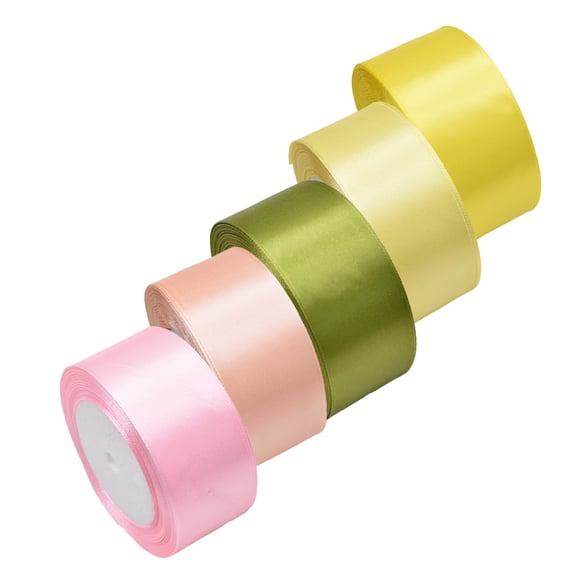 1.58inch 5 Colors Satin Ribbon Set, 1.58" X25Yd x 5Rolls Rainbow Ribbons for Gift Wrapping, Wedding Party Decoration, Invitations, Bridal Bouquets, Total 125 Yards,Style 14