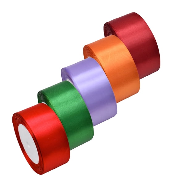 1.58inch 5 Colors Satin Ribbon Set, 1.58" X25Yd x 5Rolls Rainbow Ribbons for Gift Wrapping, Wedding Party Decoration, Invitations, Bridal Bouquets, Total 125 YardsStyle 24