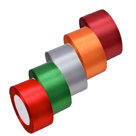 1.58inch 5 Colors Satin Ribbon Set, 1.58" X25Yd x 5Rolls Rainbow Ribbons for Gift Wrapping, Wedding Party Decoration, Invitations, Bridal Bouquets, Total 125 Yards,Style 21