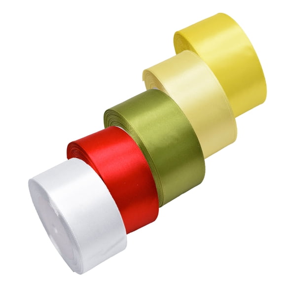 1.58inch 5 Colors Satin Ribbon Set, 1.58" X25Yd x 5Rolls Rainbow Ribbons for Gift Wrapping, Wedding Party Decoration, Invitations, Bridal Bouquets, Total 125 Yards,Style 13
