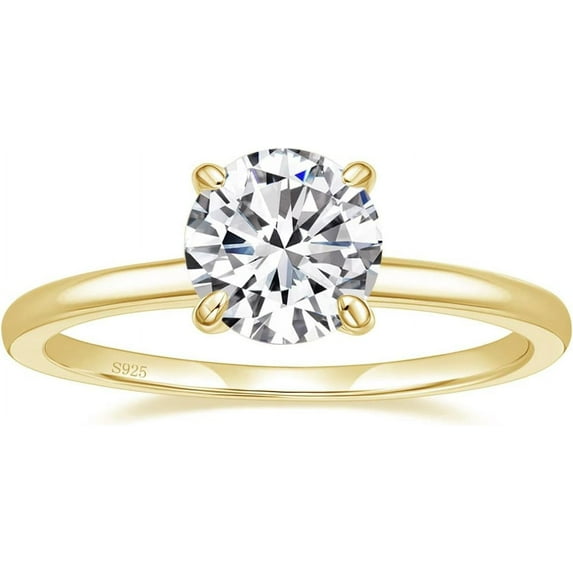 1.5CT 925 Sterling Silver Engagement Rings Round Cut Solitaire Cubic Zirconia CZ Wedding Promise Rings for Her Wedding Bands for Women Size 3-11