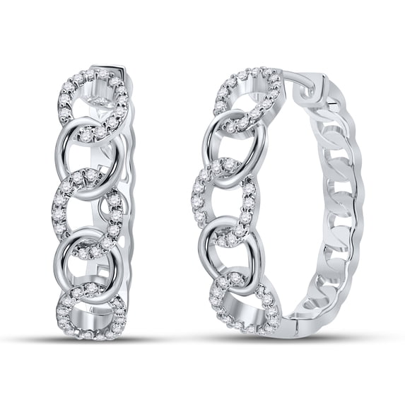 1/5CT-DIA CN FASHION HIGH HOOPS EARRING