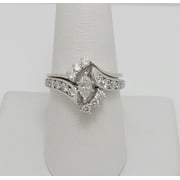 SILVER STARS GEMS & JEWELLERY 1.5CT Diamond Solitaire Engagement Wedding Ring Bridal Set 14K White Gold Plated - Forever Bridal Matching Ring Set