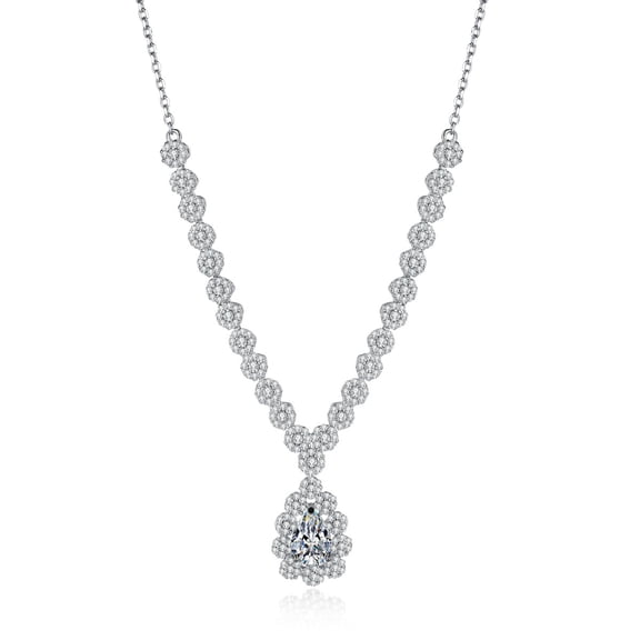 1.5CT Moissanite Pendant Necklace Dainty Necklace Chain D Color VVS1 925 Sterling Silver Pendant Necklace for Women