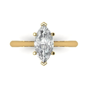 Solitaire Engagement Ring for Women - 1.5ct Moissanite in 14K Yellow Gold Promise Ring