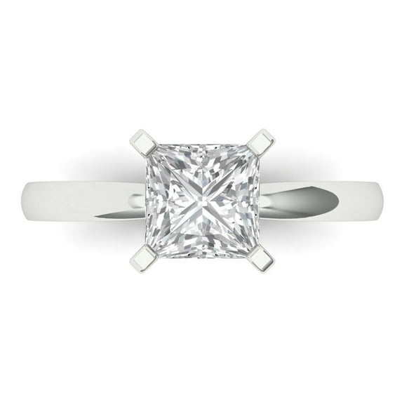 Solitaire Engagement Ring for Women - 1.5ct Moissanite in 14K White Gold Promise Ring