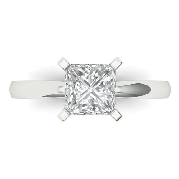 Solitaire Engagement Ring for Women - 1.5ct Moissanite in 18K White Gold Promise Ring