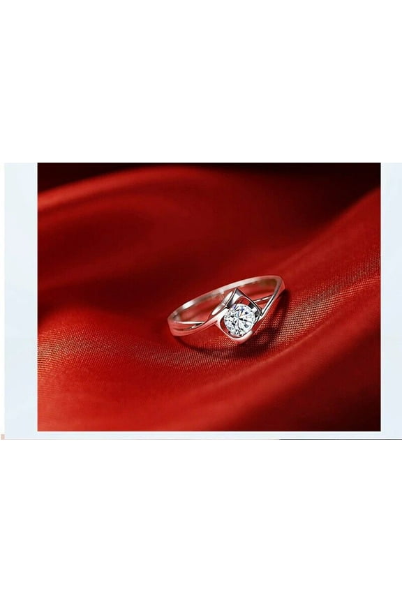 1.5Ct Round Cut Heart Shape Custom Ring in 14K White Gold Plated