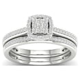 thumbnail image 1 of 1/5Ct TDW Diamond S925 Sterling Silver Cushion Shape Cluster Halo Bridal Set (I-J, I2), 1 of 8