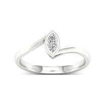 1/5Ct TDW Marquise Diamond 10k White Gold Solitaire Promise Ring (I-J, I2)