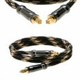 thumbnail image 1 of 1.5Ft Durable Mesh Nylon Digital Optical S/Pdif Fiber Toslink Audio Cable Gold, 1 of 1