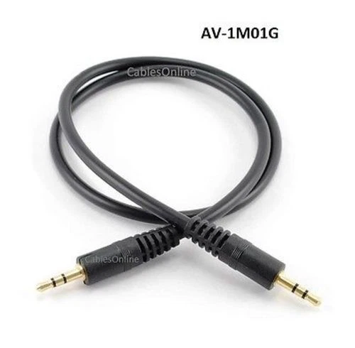 1.5Ft Gold-Plated 2.5Mm Stereo (Trs) Male/Male Slim Connector Audio Cable