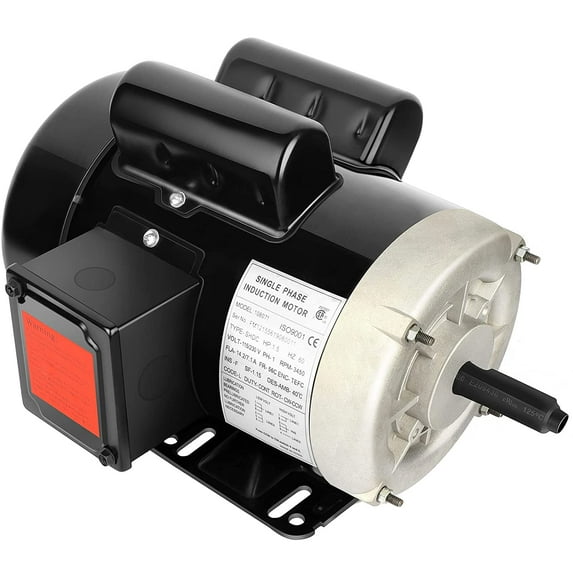 1.5HP Electric Motor 3450RPM General Purpose Single Phase Motor 115/230V 56 Frame 5/8“ Shaft Diameter CW/CCW TEFC 2Pole