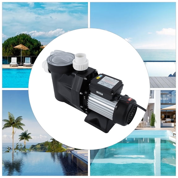 1.5HP Pool Pump with Timer, 110V Above Ground Swimming Pool Pump 422.68 QT/min Flow Rate, 52.49ft Max Head, Pure Copper Motor IPX5 Waterproof for Above/In Ground Pools Hot Tub Spa