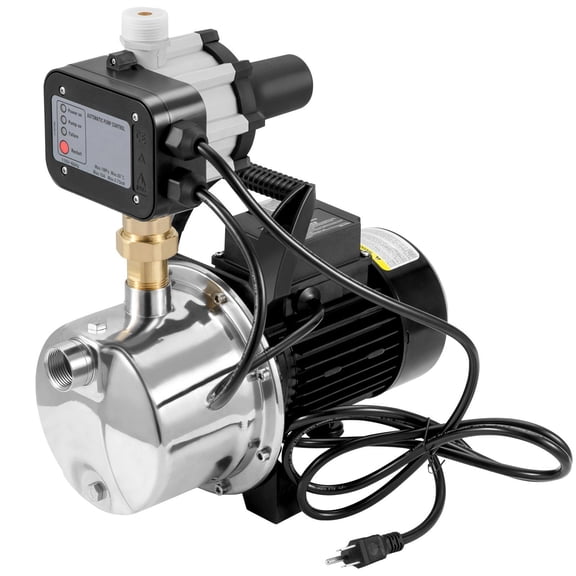1.5HP Shallow Well Jet Pump with Auto Controller 1200GPH, 164ft Lift Portable Water Transfer Pump for Home, Irrigation & RV Use Heavy Duty Cast Iron Construction