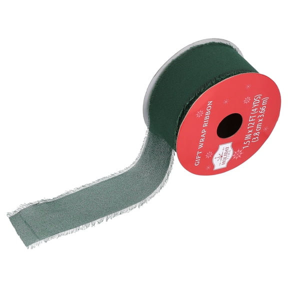 Green Fringe Chiffon Christmas Ribbon, 1.5" x 12', by Holiday Time