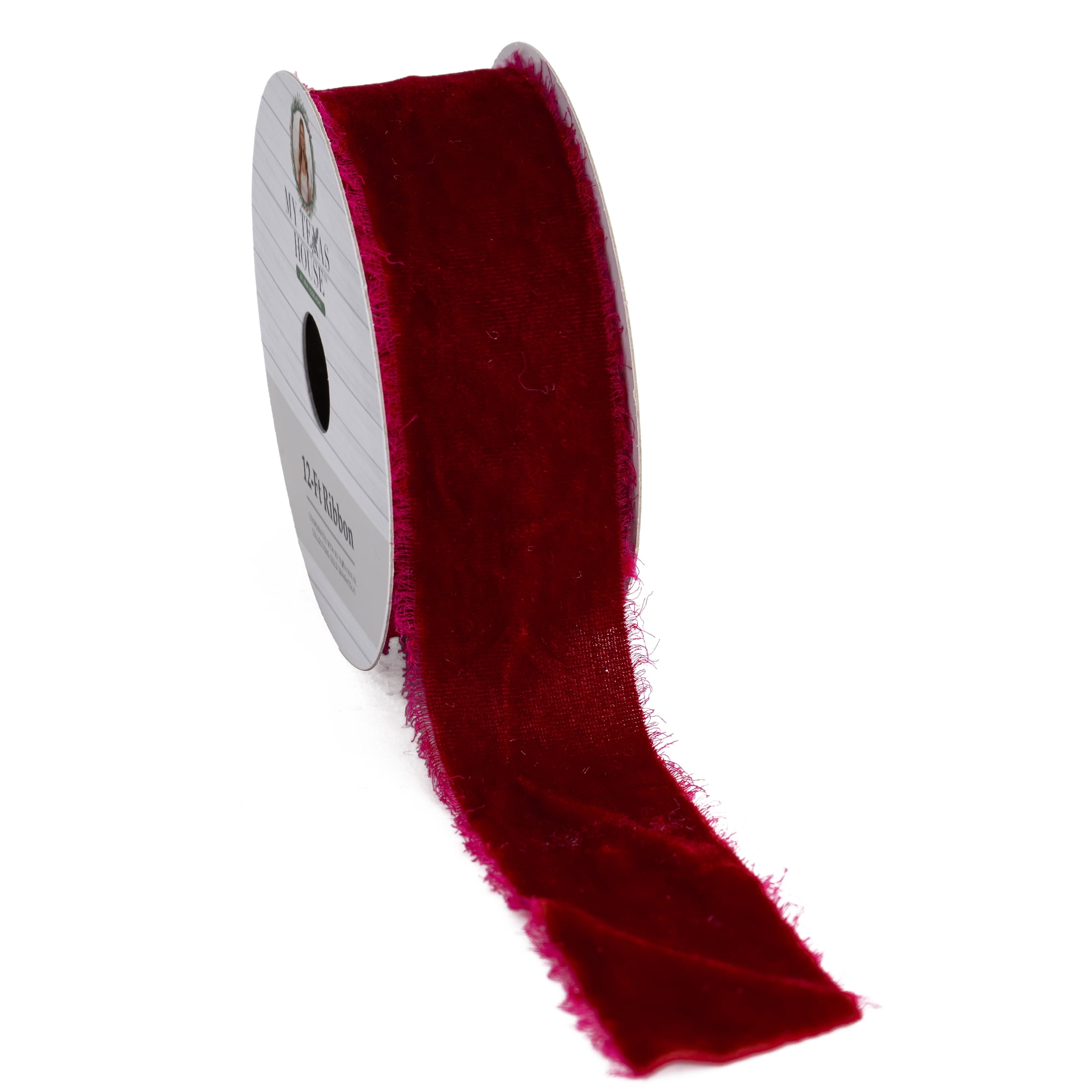 My Texas House Red Velvet Christmas Ribbon, 1.5" x 12'