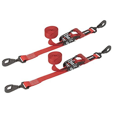 1.5IN X 10' RATCHET TIE-DOWN (2 PACK) - RED