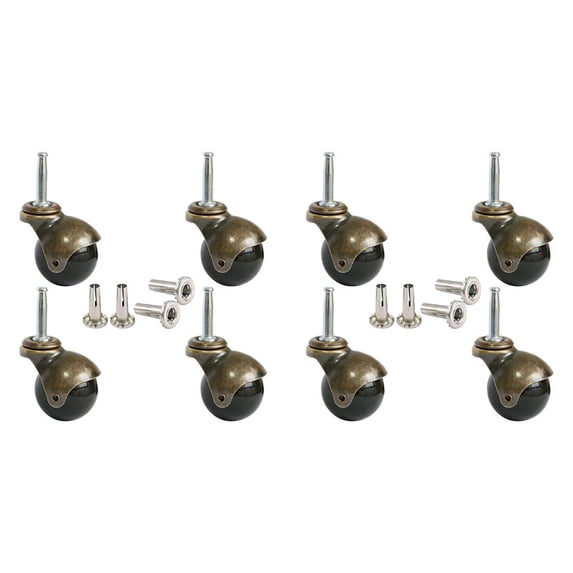 1.5Inch Casters Wheels for Furniture Casters 8 with 8 x 38mm Mounting Stem Sleeve Socket Insert Replacement