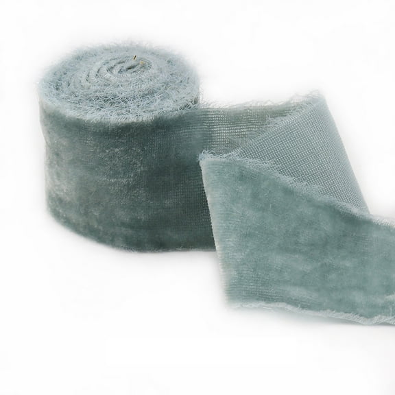 1.5Inch Velvet Ribbon Hand Torn Autumn Silk Frayed Edge for Thanksgiving Bridal Bouquets Invitations Wedding Vow Books Gift Baskets 3 Yards I