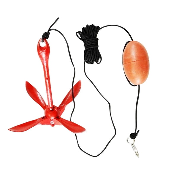 1.5KG Folding Anchor Kit - 30 Ft Rope Bag Clip And Marker Buoy - For Inflatable Boat Jet Skis Small Boat Canoe Dingy ,Versatile